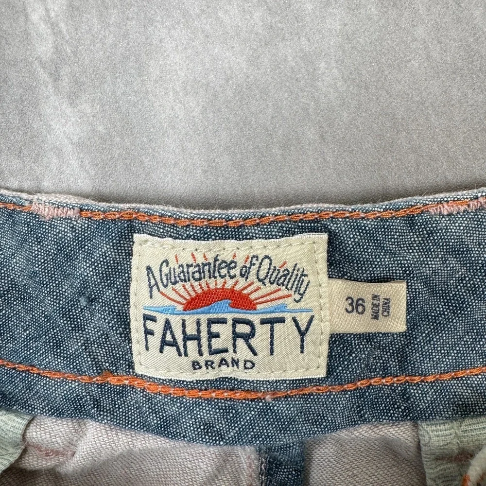 Faherty Tradewinds Shorts Mens 36 Pink Linen Blend Summer Preppy Lightweight